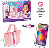 Little Beauty On The Go Pretend Play Kids Purse and Makeup Toy with Princess Pretend Makeup Smartphone Wallet Keys Credit and VIP Cards Perfect Pretend Play Set for Girls, Ages 3+
