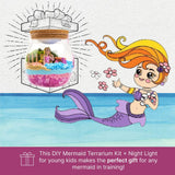 Mermaid Terrarium Arts and Crafts Kit, with Adjustable LED Night Light & Remote