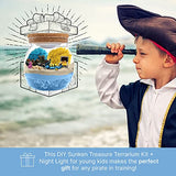 Sunken Treasure Terrarium Arts and Crafts Kit for Kids with Adjustable LED Night Light & Remote