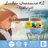 Sunken Treasure Terrarium Arts and Crafts Kit for Kids with Adjustable LED Night Light & Remote