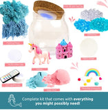 Unicorn Terrarium Arts and Crafts Kit for Kids with Adjustable LED Night Light & Remote