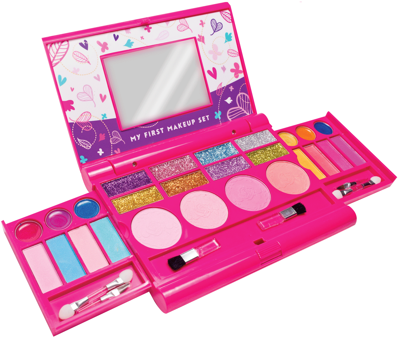 Kids Makeup Kit for Girl Washable Fold Out Makeup Palette with Mirror