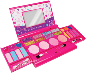 My First Make-up Kit, Compact Fold Out Makeup Pallet with Mirror and Secure Close